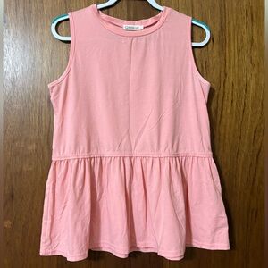 Pink Sleeveless Peplum Top